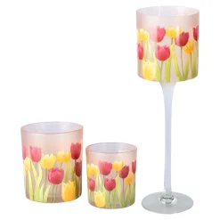 Windlichter-Set „Tulpen“, 3-teilig