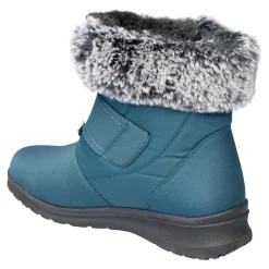Winterstiefelette mit Spikes & Klett „Monika“ petrol