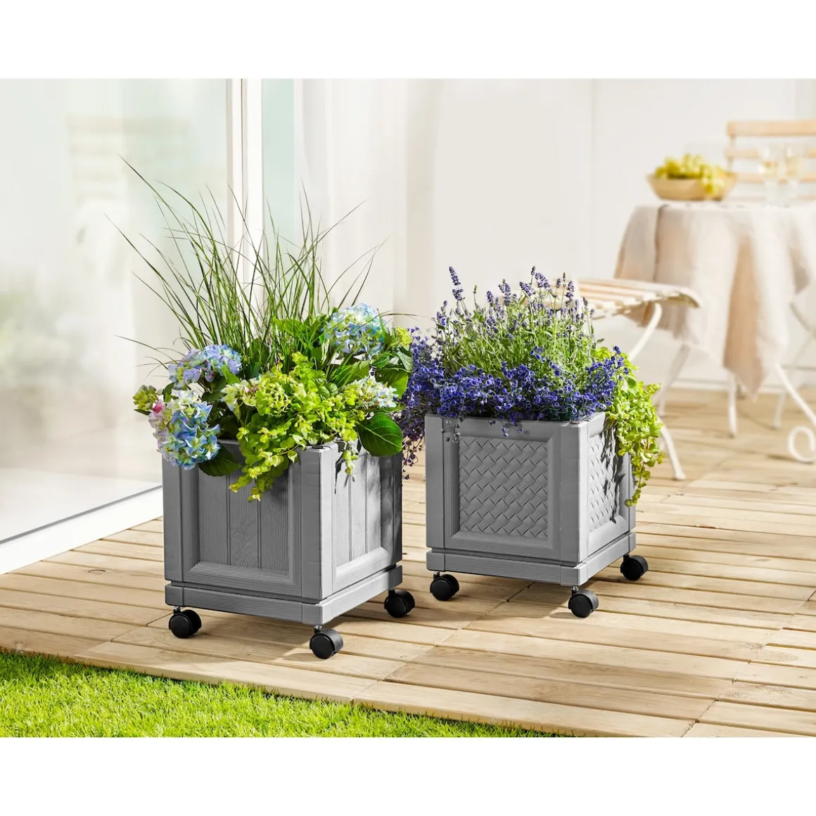 XXL-Pflanzturm mit Rollen Einfach