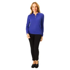 Zip-Pullover „Cashmerelike“ blau